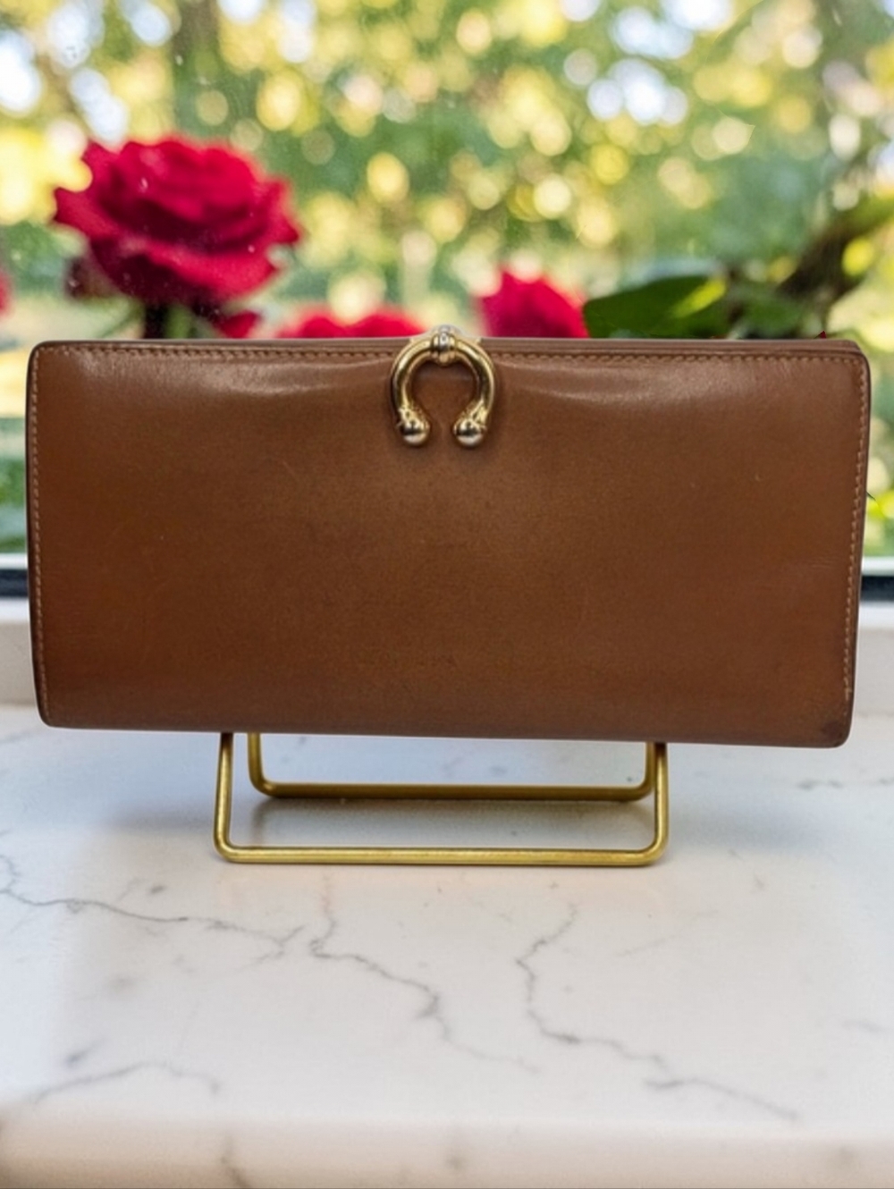 Gucci Vintage Brown Leather Horsebit Clasp Wallet